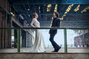 Hochzeitsfotos - Münster - Hafen - Brautpaar in Industriekulisse
