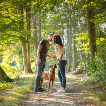 Paarfotoshooting - Muenster - Wald - Hund